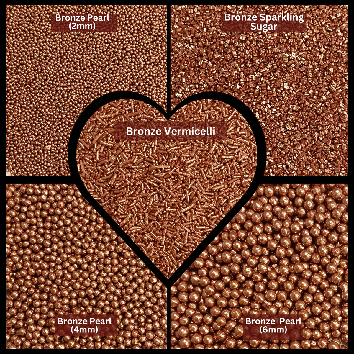 Confect Sprinkles for Cakes & Cupcakes Decoration | USP-21(Bronze) | Grocsy