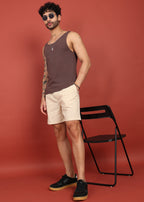 Fabmade Men Beige Cotton Regular Shorts | Grocsy