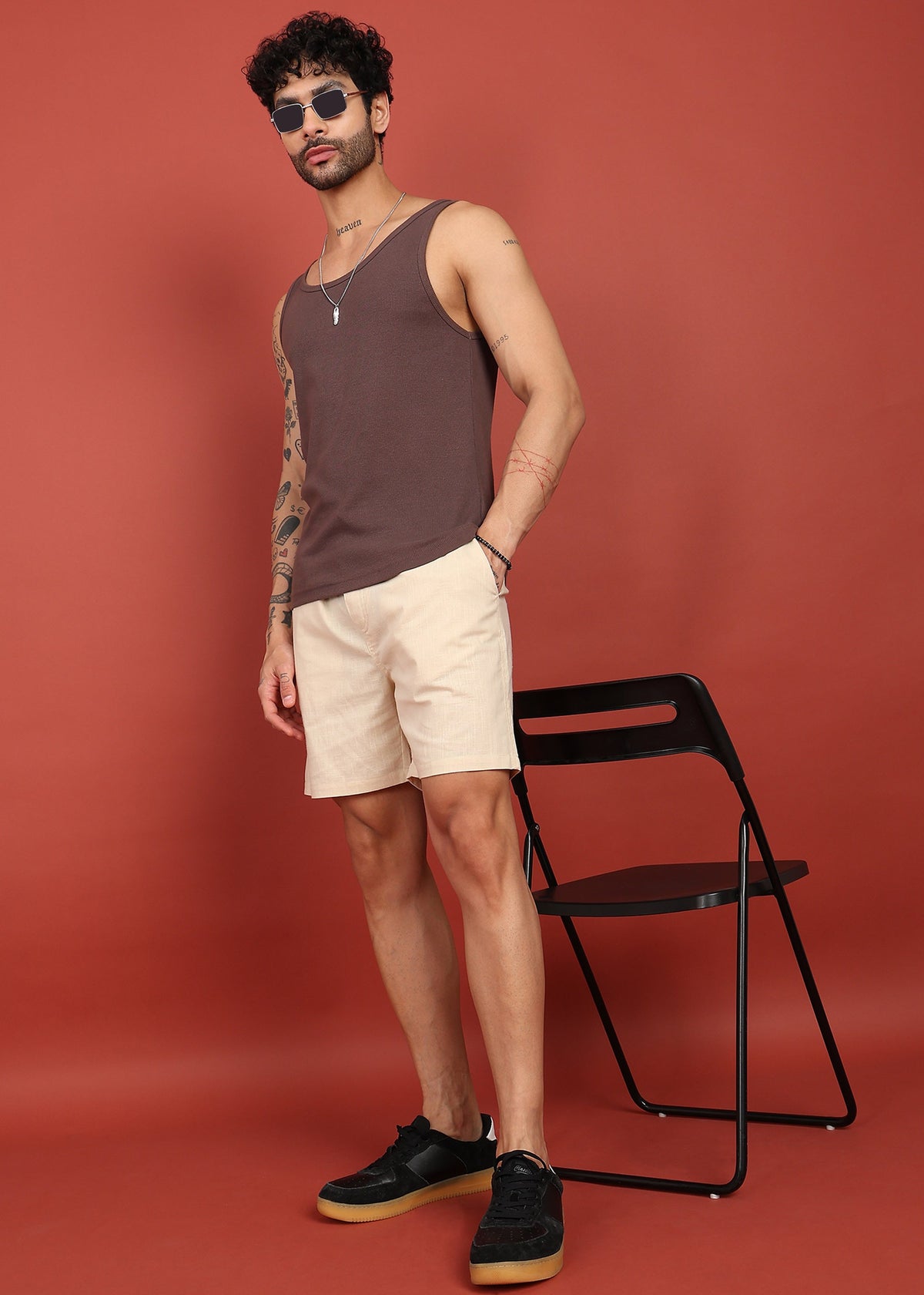 Fabmade Men Beige Cotton Regular Shorts | Grocsy