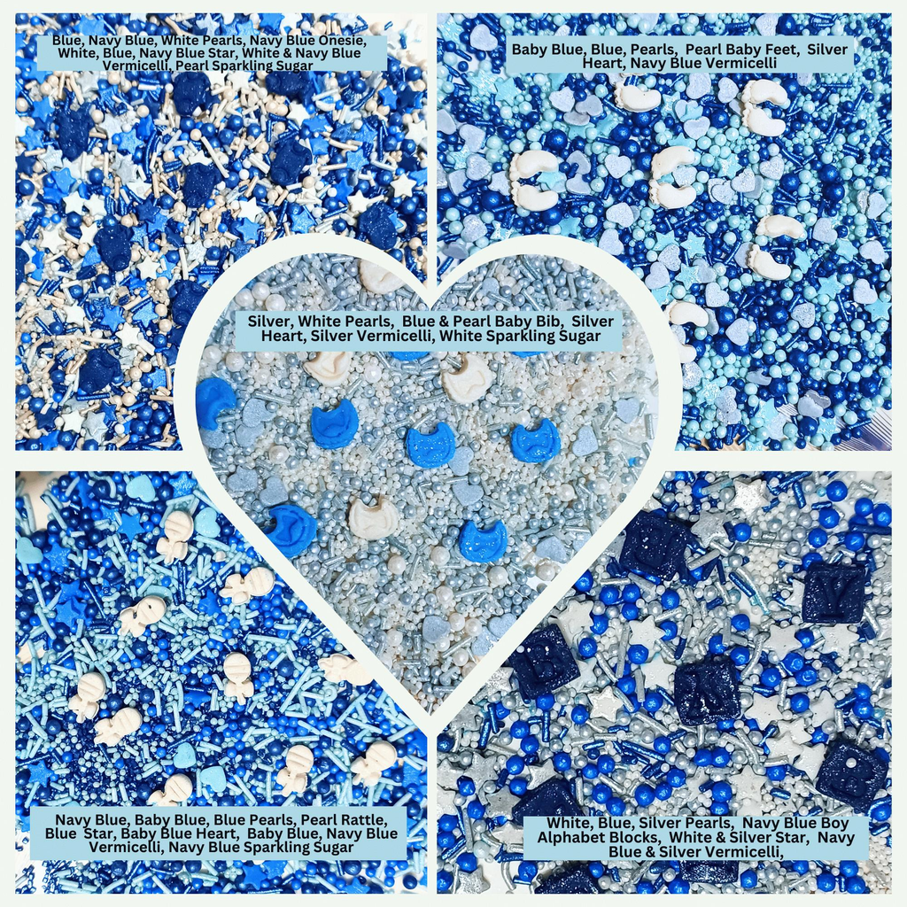 Confect Boys Baby Shower Sprinkles | Baby Blue Sprinkles for Cake & Cupcake Decorating | Grocsy
