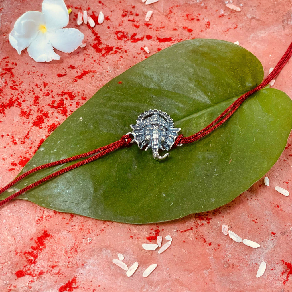 trueBrowns 925 Sterling Silver Ganesh Idol Thread Rakhi | Grocsy