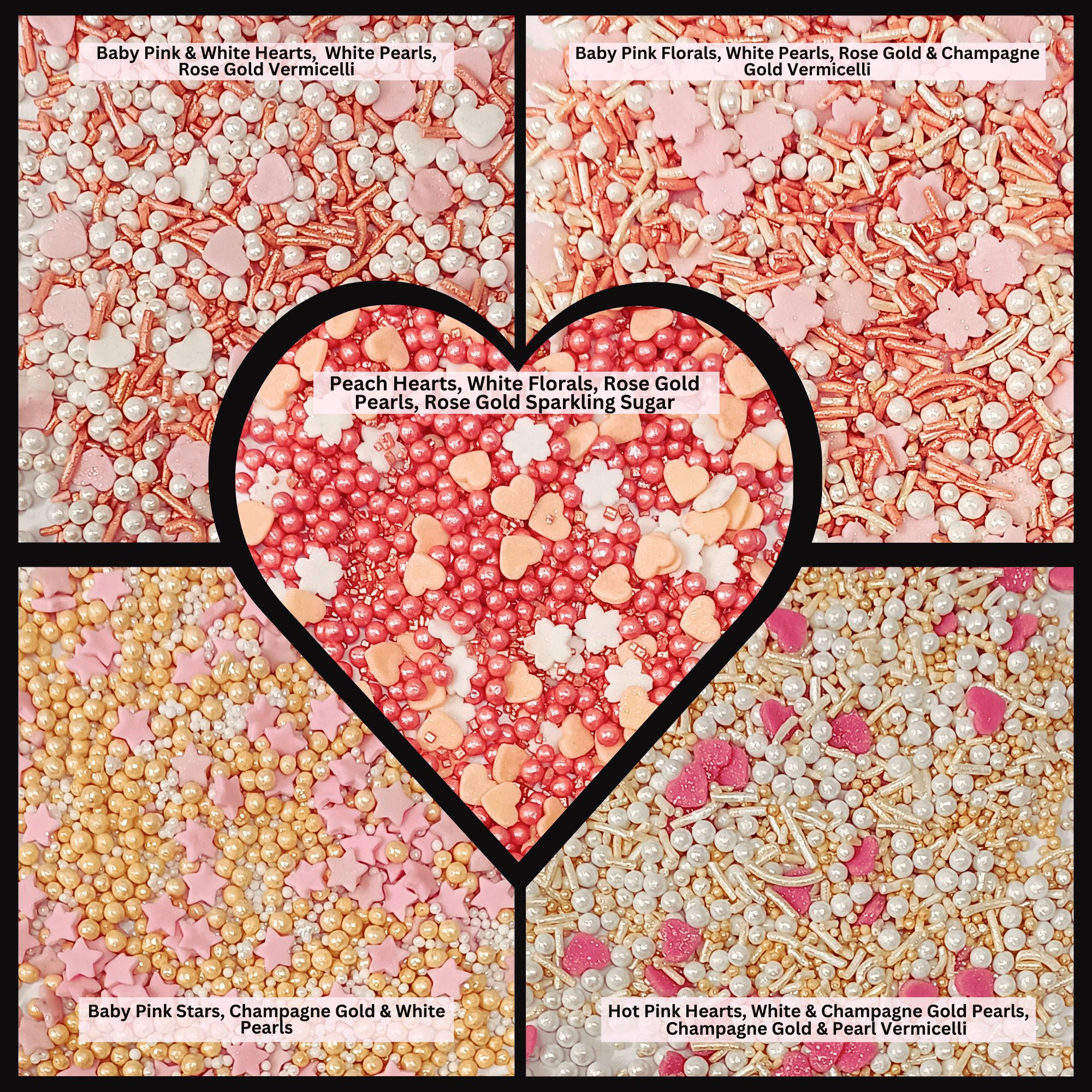 Confect Valentine Sprinkles | 09 Edible Decoration for Baking & Dessert | Grocsy