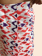 trueBrowns Carrot Muslin Ikat Ready to Wear Saree | Grocsy
