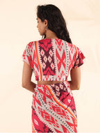 trueBrowns Maroon Muslin Ikat Blouse | Grocsy
