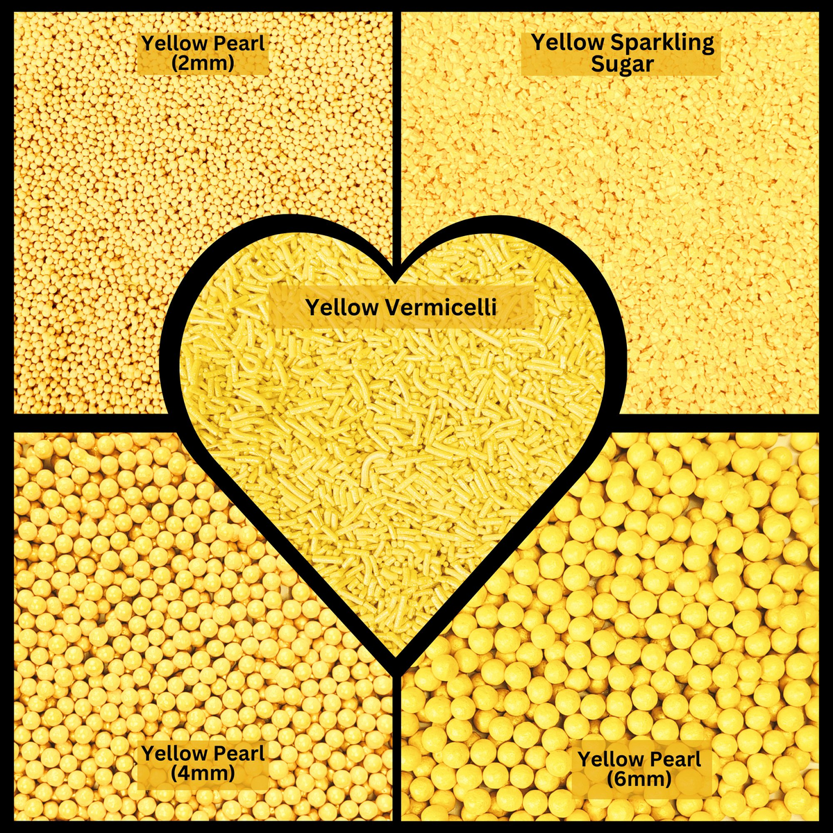 Confect Sprinkles for Cakes & Cupcakes Decoration | USP-25(Yellow) | Grocsy