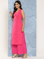 Ahalyaa Floral Printed Empire Gotta Patti Kurta With Palazzos | Grocsy