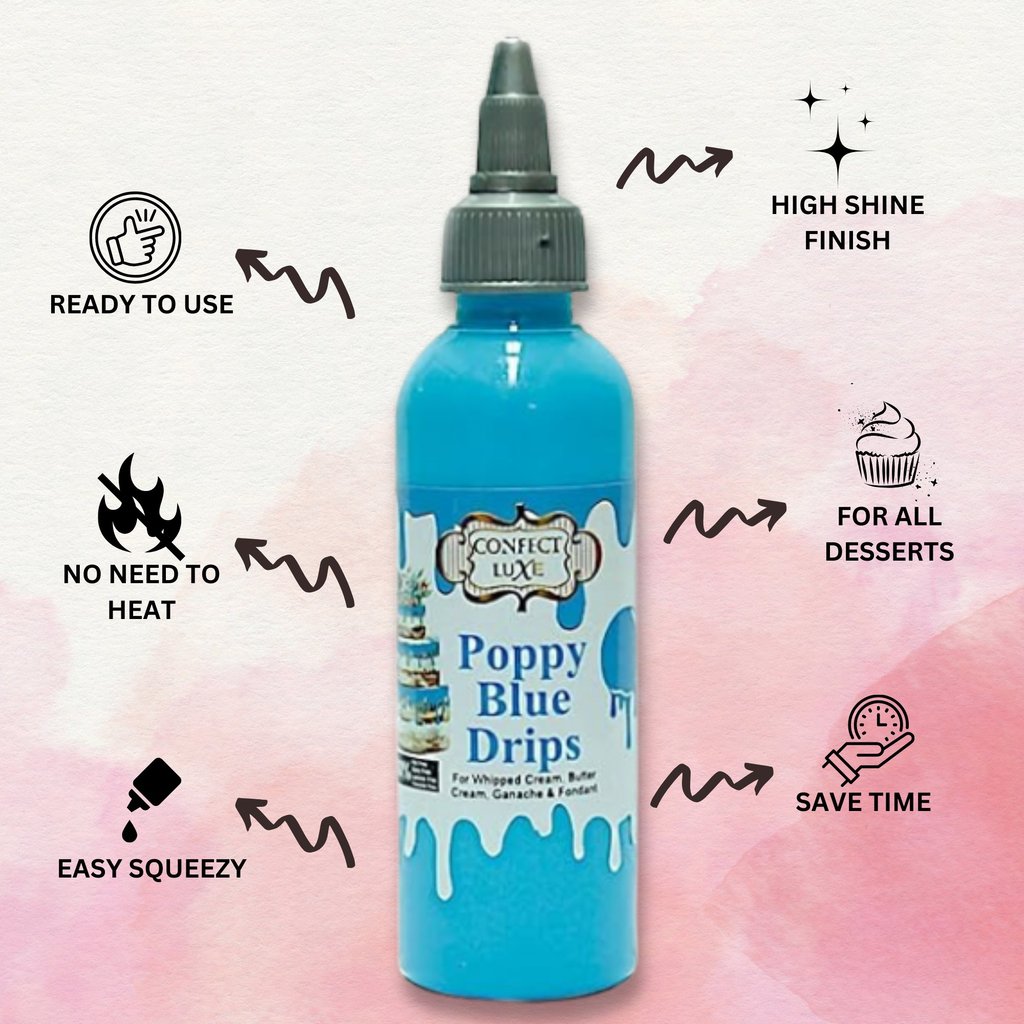 Confect Poppy Blue | Edible Drips | Grocsy