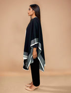 trueBrowns Black Woollen Kaftan Cape | Grocsy