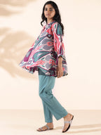 trueBrowns Green Cotton Ikat Flared Co-ord Set | Grocsy