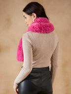 InWeave Women's Light Pink Faux Fur Neck Warmer | Grocsy