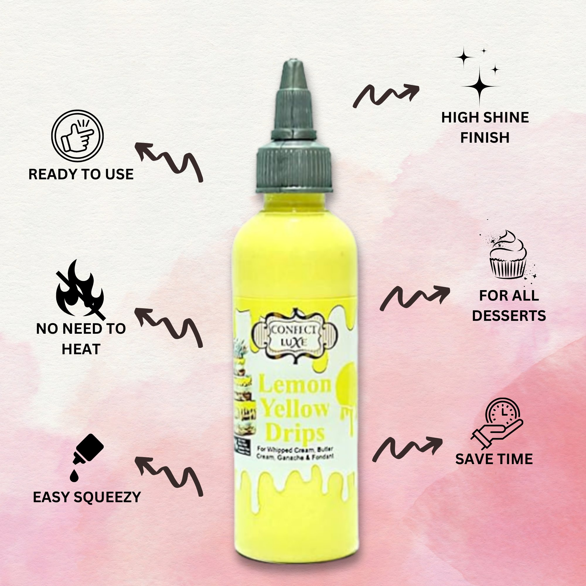 Confect Lemon Yellow | Edible Drips | Grocsy