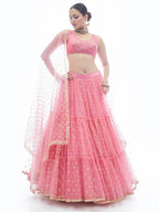 Myra Baby Pink Art Silk Designer Lehenga | Grocsy