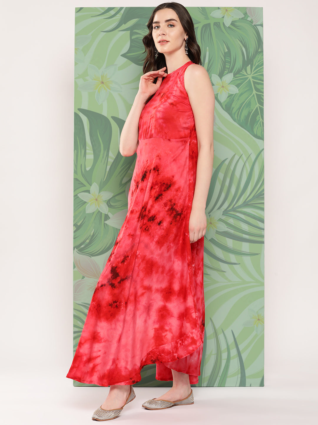 InWeave Women's Red Tie And Die Dress | Grocsy