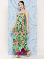 InWeave Women's Mint Green Leaf Japanese Art Strappy Set | Grocsy