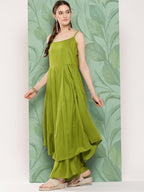 InWeave Women's Olive Strappy Set W White Pink Or Duptta | Grocsy