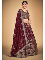 Myra Maroon Georgette Real Georgette Lehenga Choli | Grocsy
