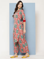 Ahalyaa Women Ethnic Motifs Printed Regular Gotta Patti Kurta with Palazzos | Grocsy
