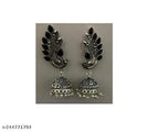 Tehzeeb Creations Women's Oxidised Necklace And Earring With Black Beads And Pearl | Grocsy