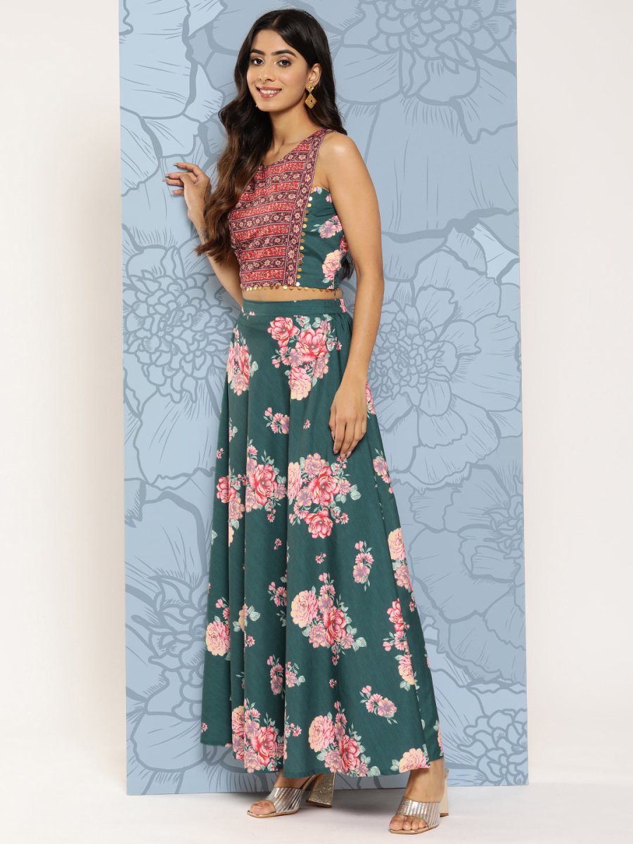 Ahalyaa Printed Sequinned Ready to Wear Lehenga & Blouse With Dupatta | Grocsy