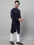 Even Apparels Blue Sherwani Kurta With Asymetrical Cut | Grocsy