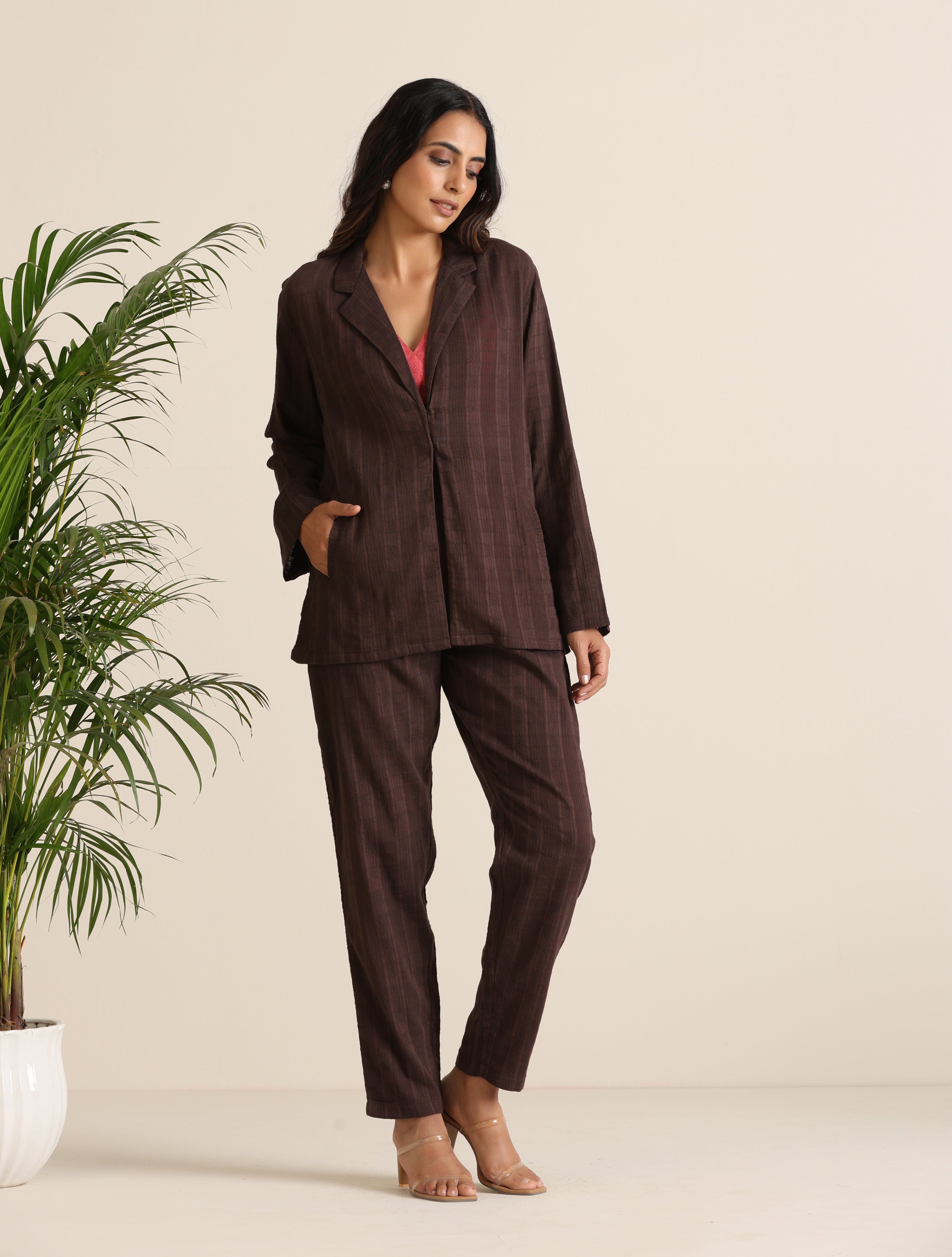 trueBrowns Cola Cotton Dobby Pant Suit Set | Grocsy