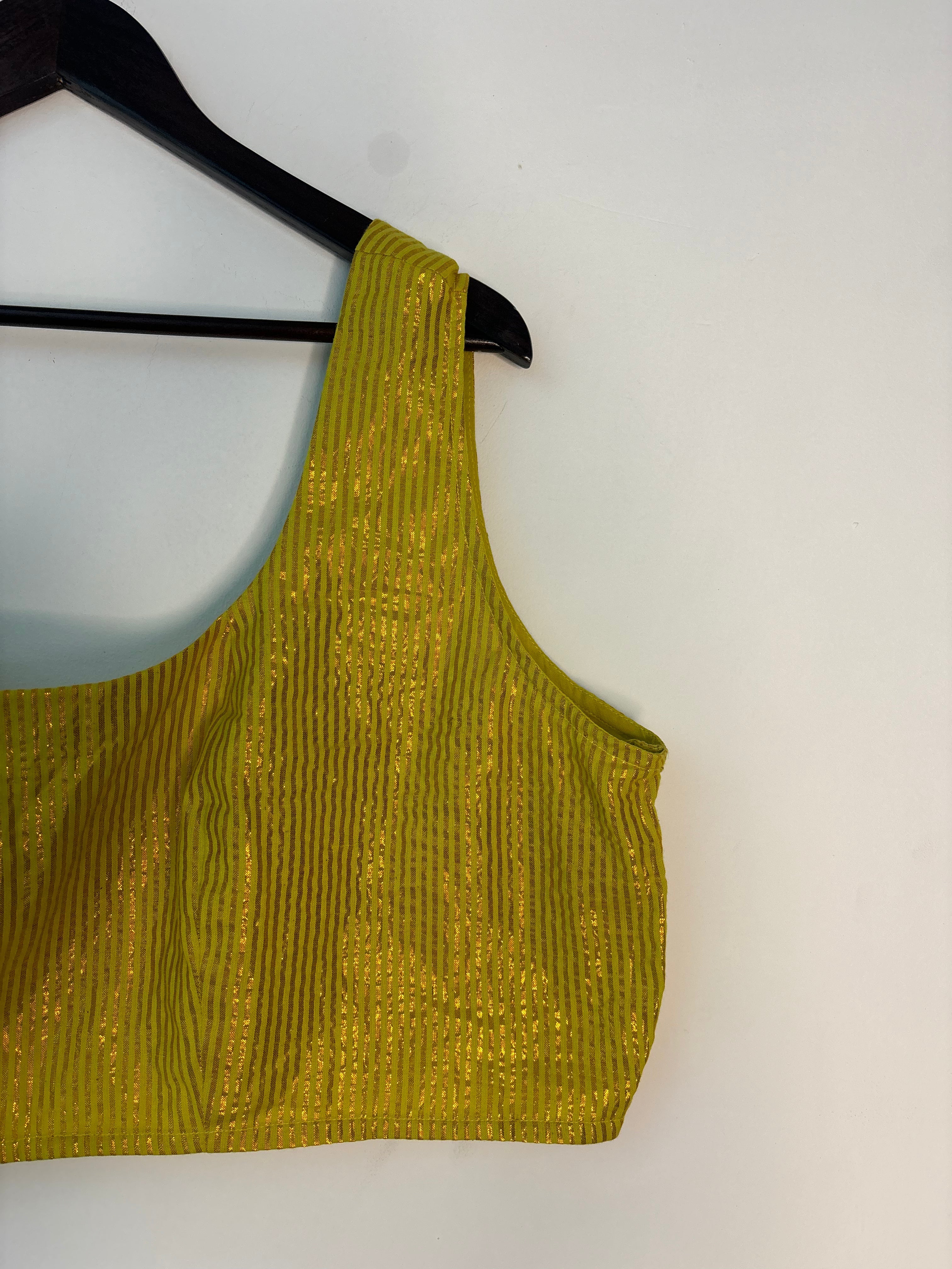 trueBrowns Lime Metallic Blouse | Grocsy