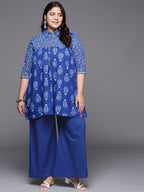 Ahalyaa Women Plus Size Cotton Tunic with Palazzos | Grocsy