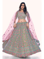 Myra Green Gota Silk Embroidered Designer Lehenga Choli | Grocsy