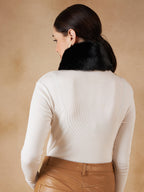 InWeave Women's Black Fur Neckpiece | Grocsy