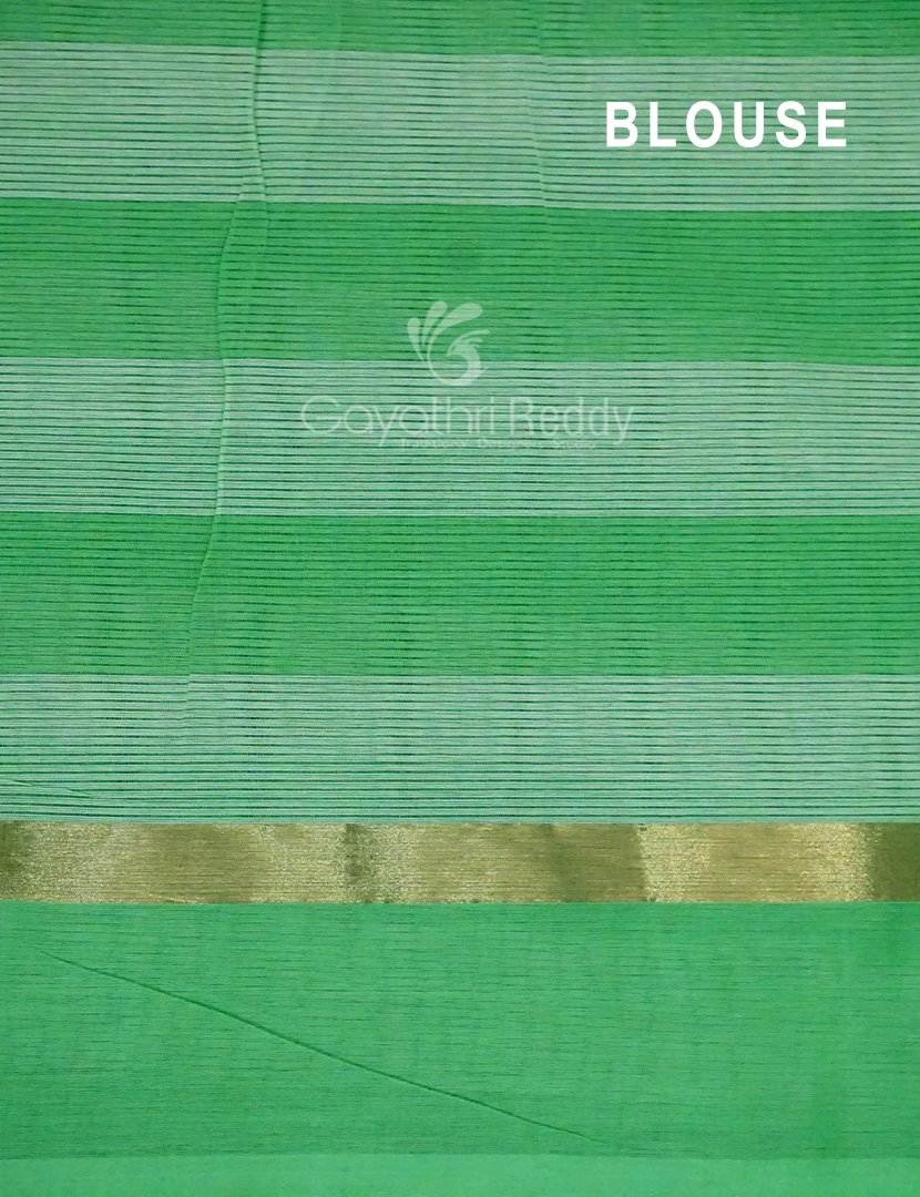 Cream And Green Colored With Checks Pure Mangalgiri Cotton Saree By Gayathri Reddy Designer Studio | Grocsy