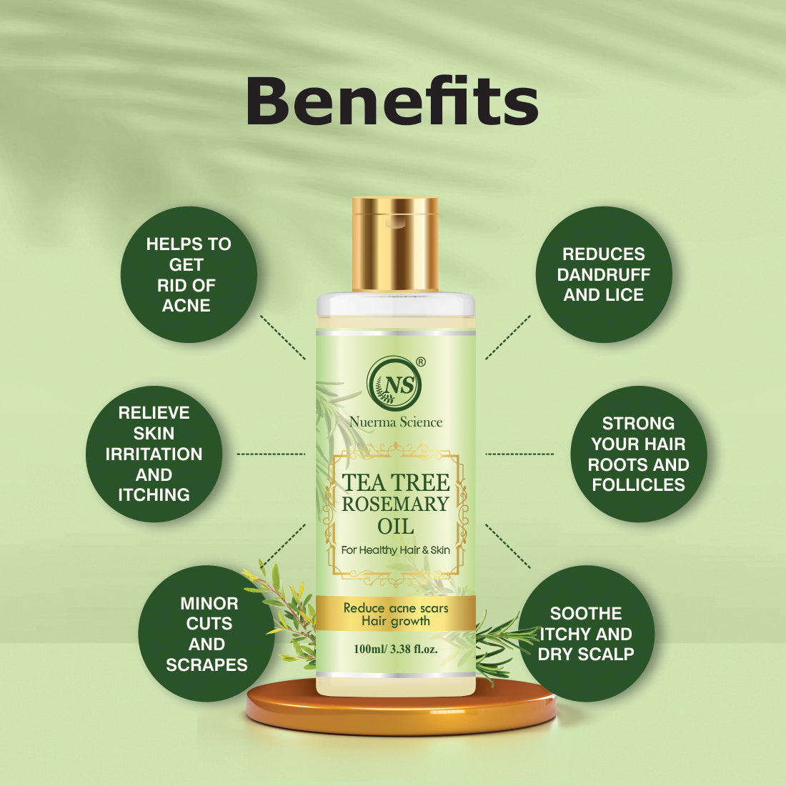 Nuerma Science Tea Tree Rosemary Oil For Healthy Skin & Hair Growth | Grocsy