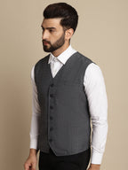 Even Apparels Men's Grey Waistcoat with welt pockets | Grocsy