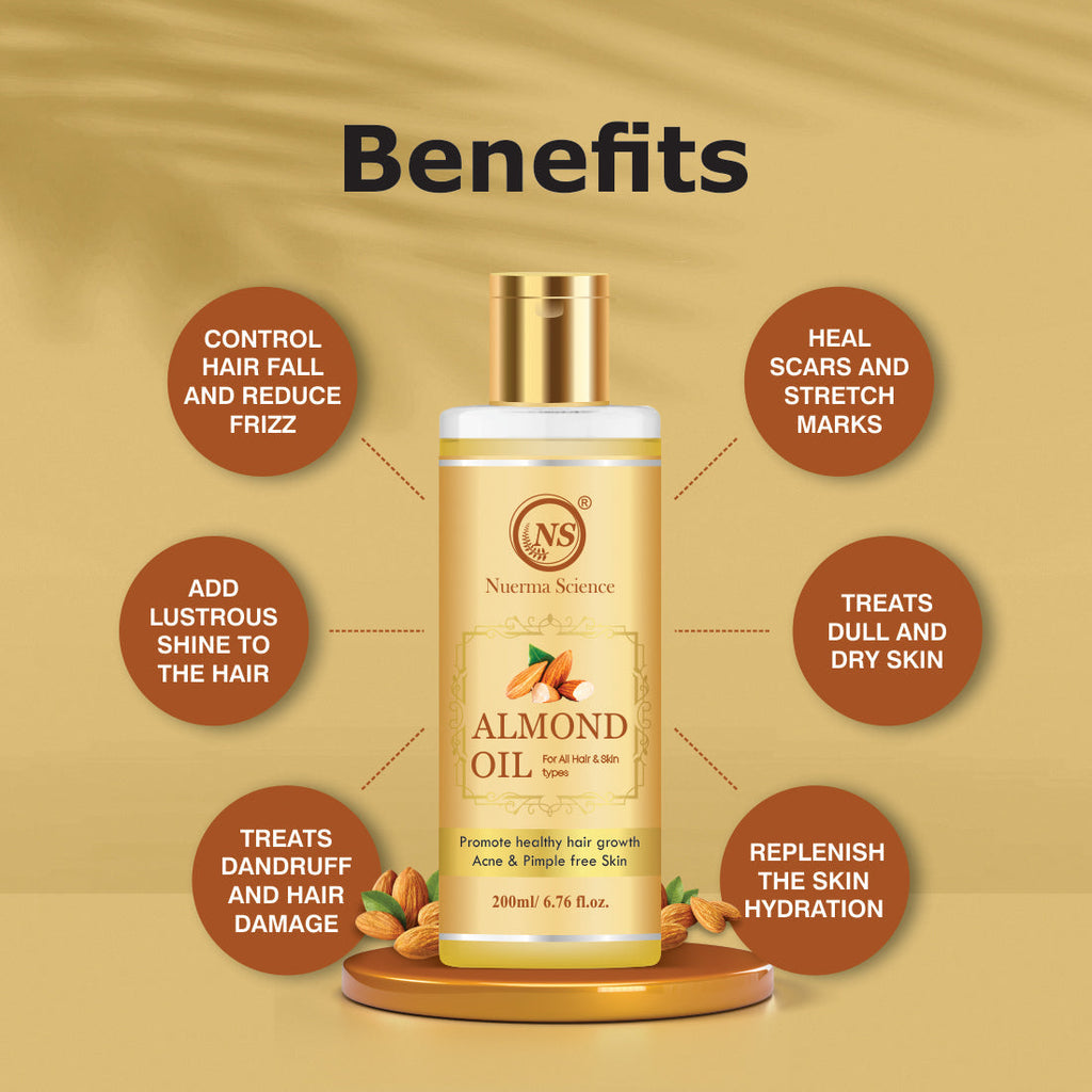 Nuerma Science Pure Almond Hair Oil for Natural Hair Growth | Grocsy