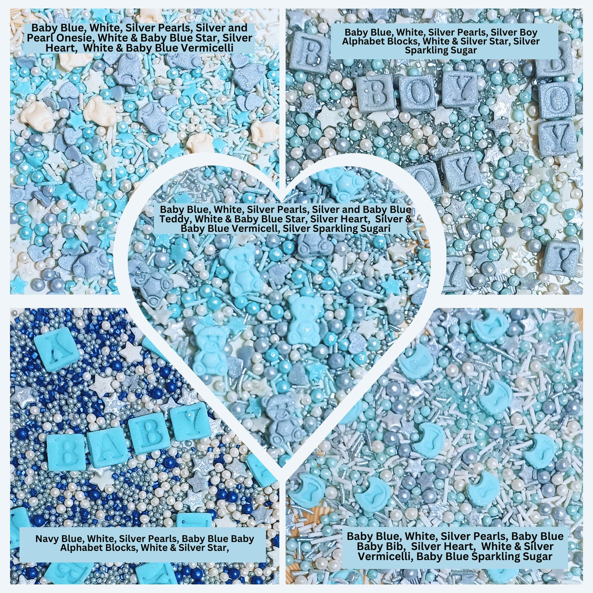 Confect Boys Baby Shower Sprinkles | Edible Sprinkles Assorted | Grocsy
