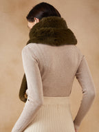 InWeave Women's Mehandi Green Faux Fur Neck Warmer | Grocsy