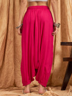 InWeave Fuchsia Solid Harem Pant | Grocsy
