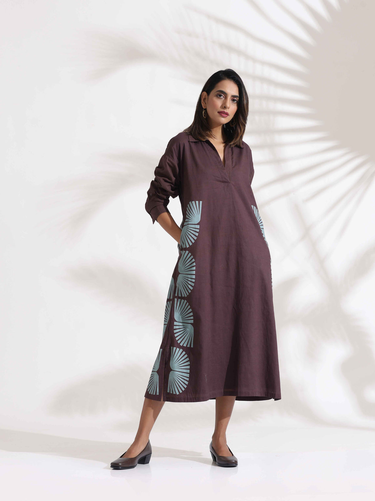 trueBrowns Cola Cotton Print A-line Dress | Grocsy