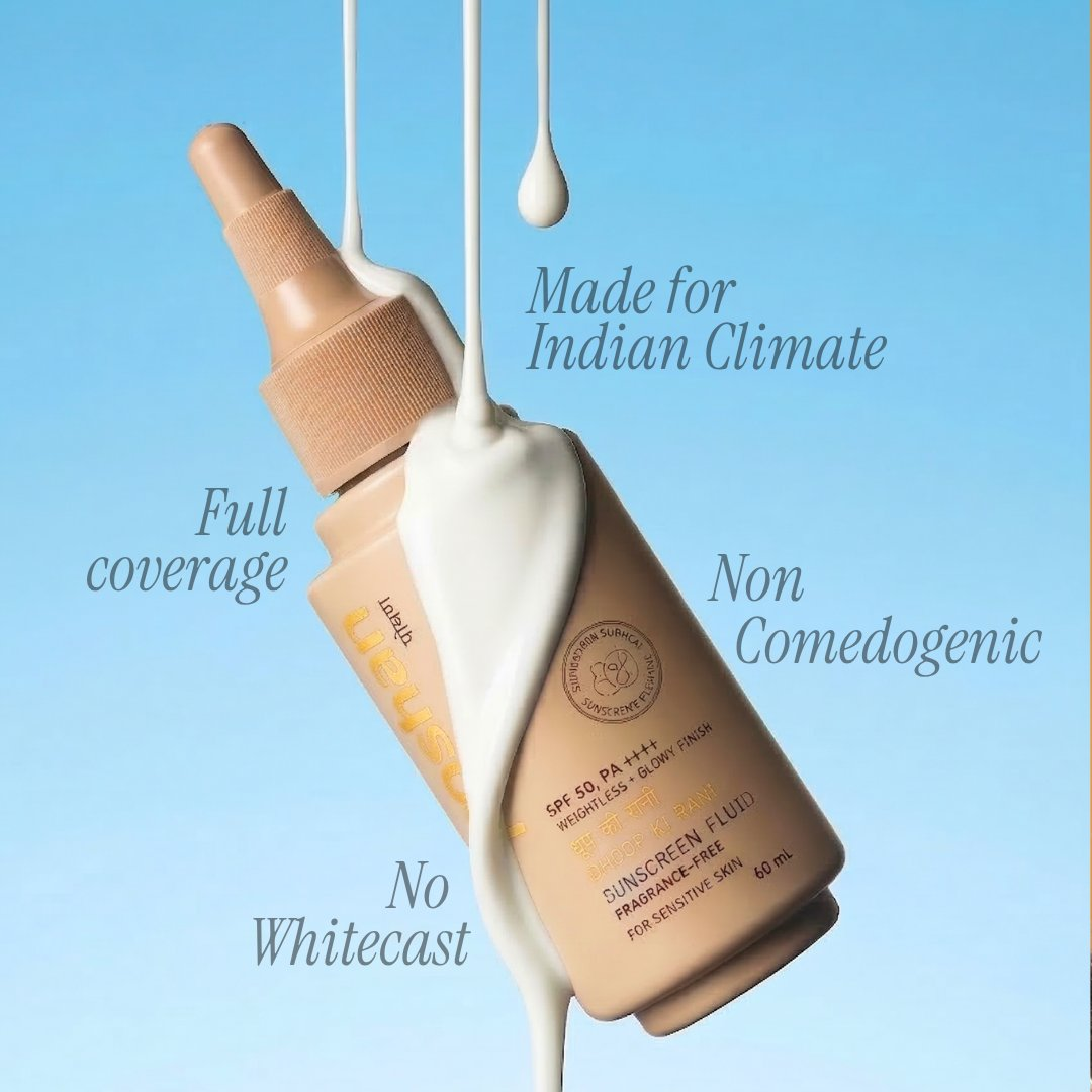 Poshan Skincare Dhoop Ki Rani Spf 50+ Sunscreen Fluid | Grocsy