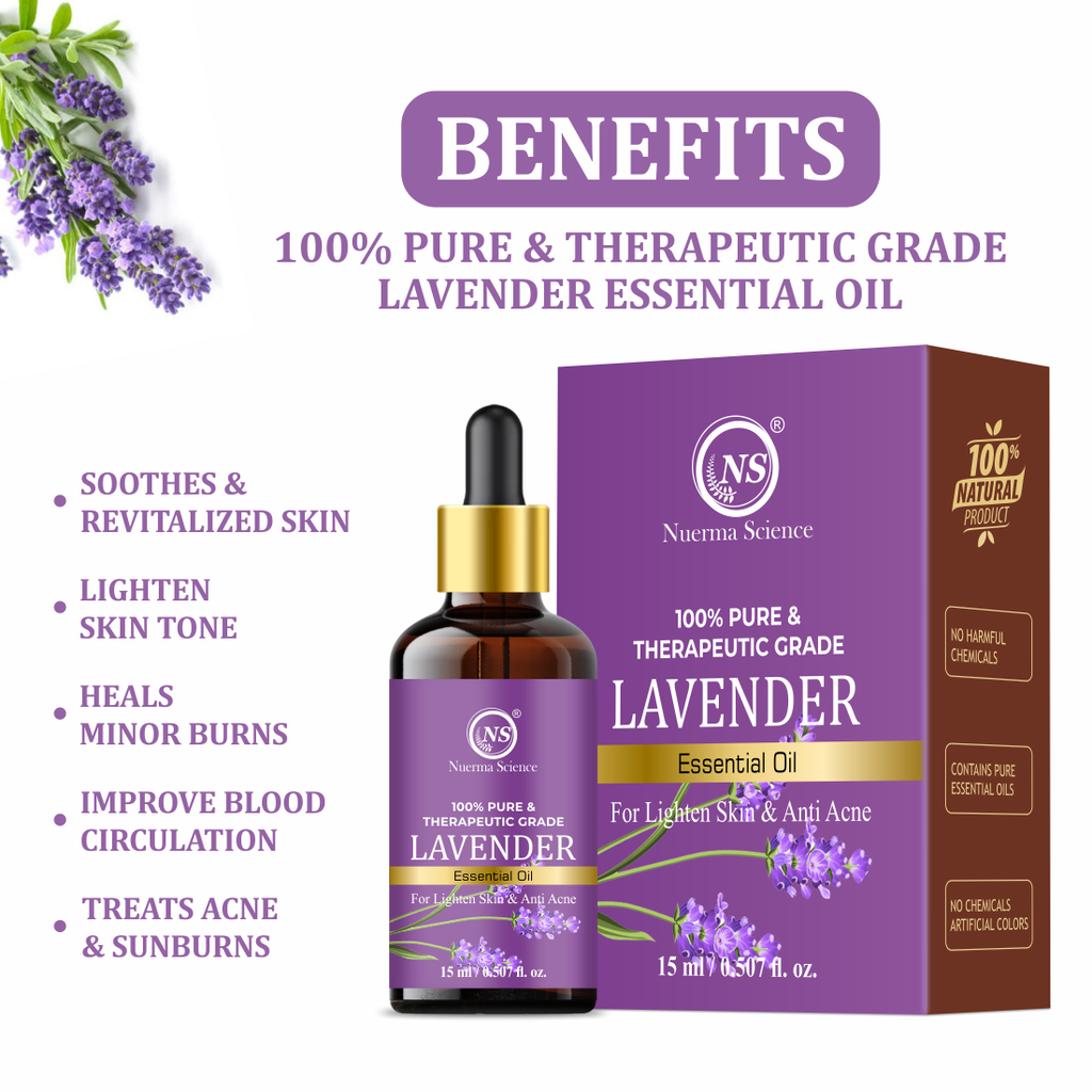 Nuerma Science Lavender Essential Oil | For Skin Care & Natural Hair Growth | Grocsy