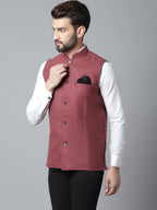 Even Apparels Men's Brown Pure Wool Nehru Jacket | Grocsy