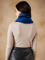 InWeave Women's Royal Blue Faux Fur Neck Warmer | Grocsy