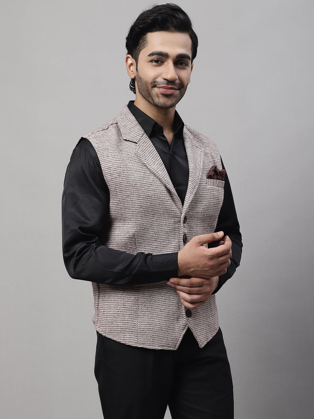 Even Apparels Men's Cream Pure Wool Nehru Jacket | Grocsy