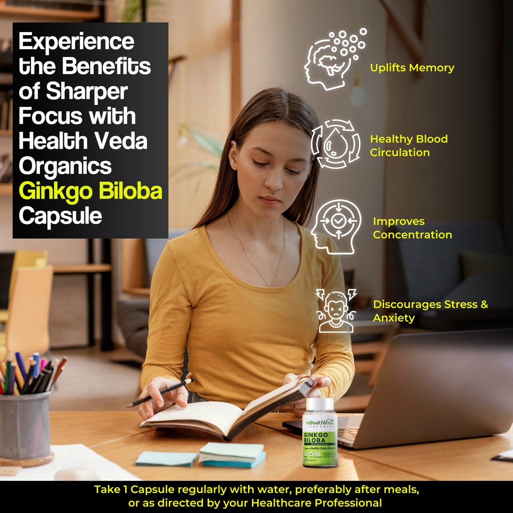 Health Veda Organics Ginkgo Biloba Capsules | Grocsy