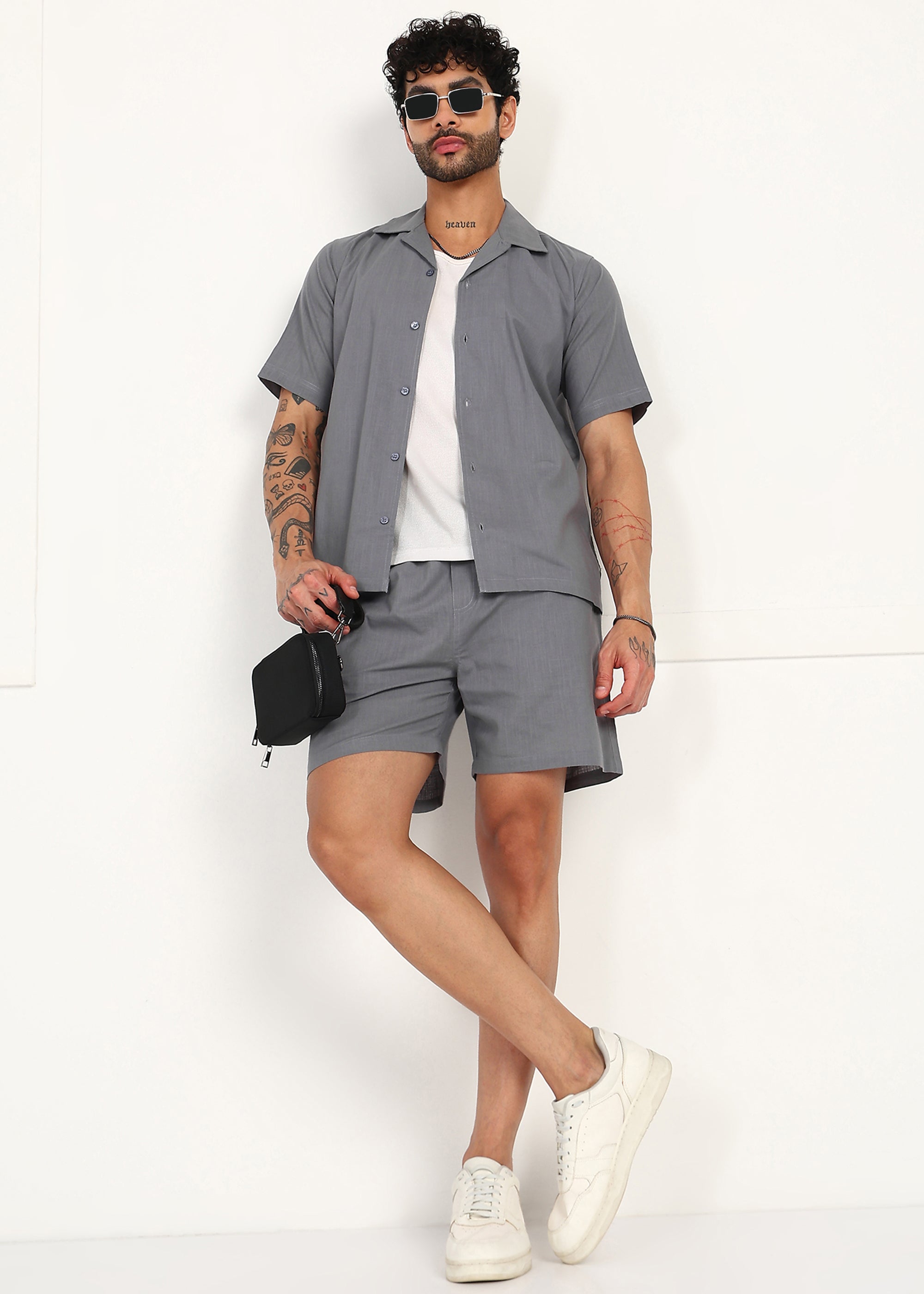 Fabmade Slate Ease Linen Co-Ord Set | Grocsy