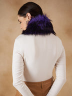InWeave Women's Purple Black Fur Neckpiece | Grocsy