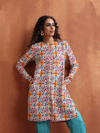 trueBrowns Off White Print Kurta Co-ord Set | Grocsy