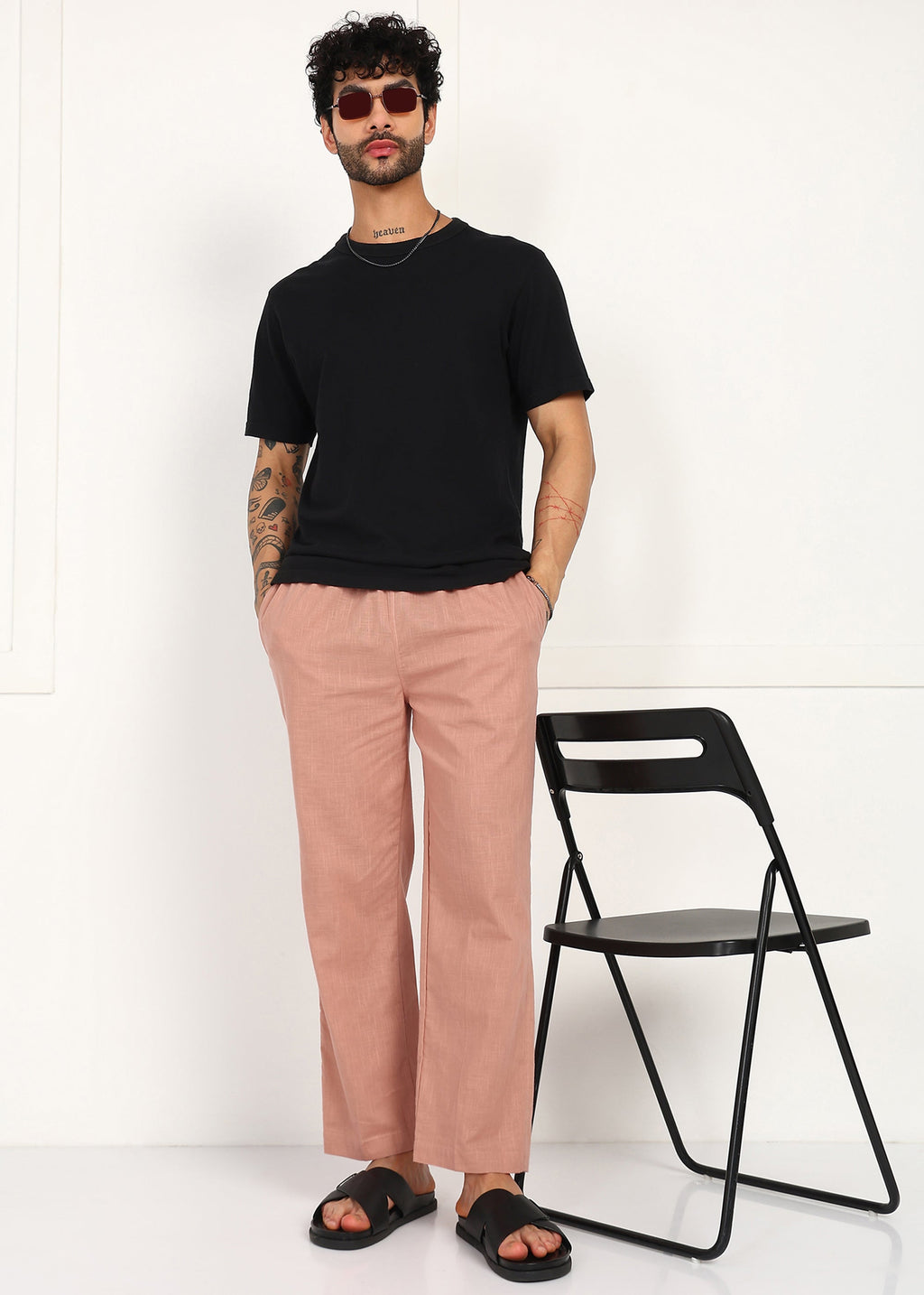 Fabmade Men’S Peach Linen Pyjama | Grocsy