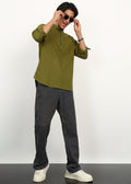 Fabmade Olive Still Linen Kurta | Grocsy