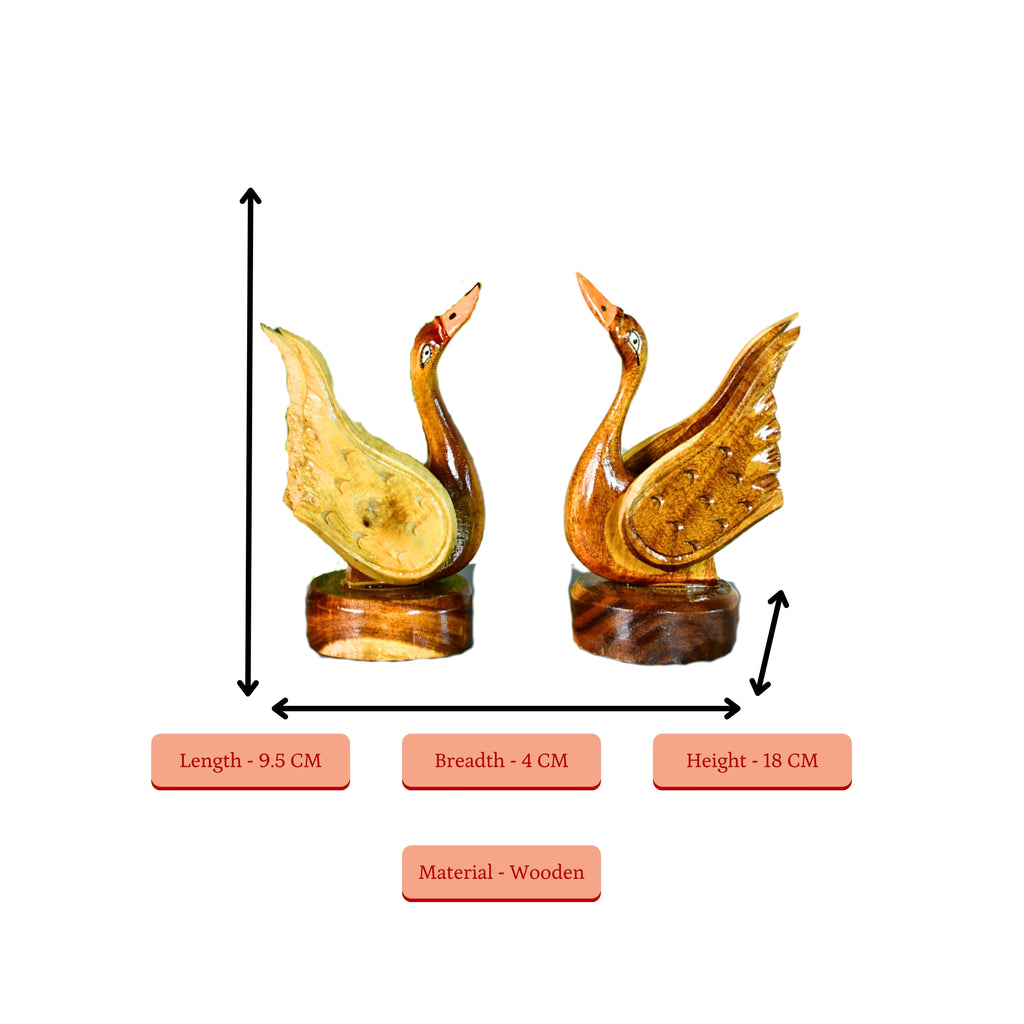 Sowpeace Pair of Wooden handcarved swan | Grocsy