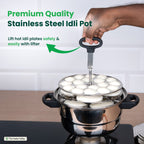 The Indus Valley Premium Stainless Steel idlipot regular with mini idli plates-(3+1) Idli/ Momo Maker/  Veg Steaming Set, Tri-ply Induction Bottom, 4 Plates | Grocsy
